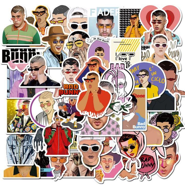 Sticker dán cao cấp Bad Bunny Cực COOL ms#109