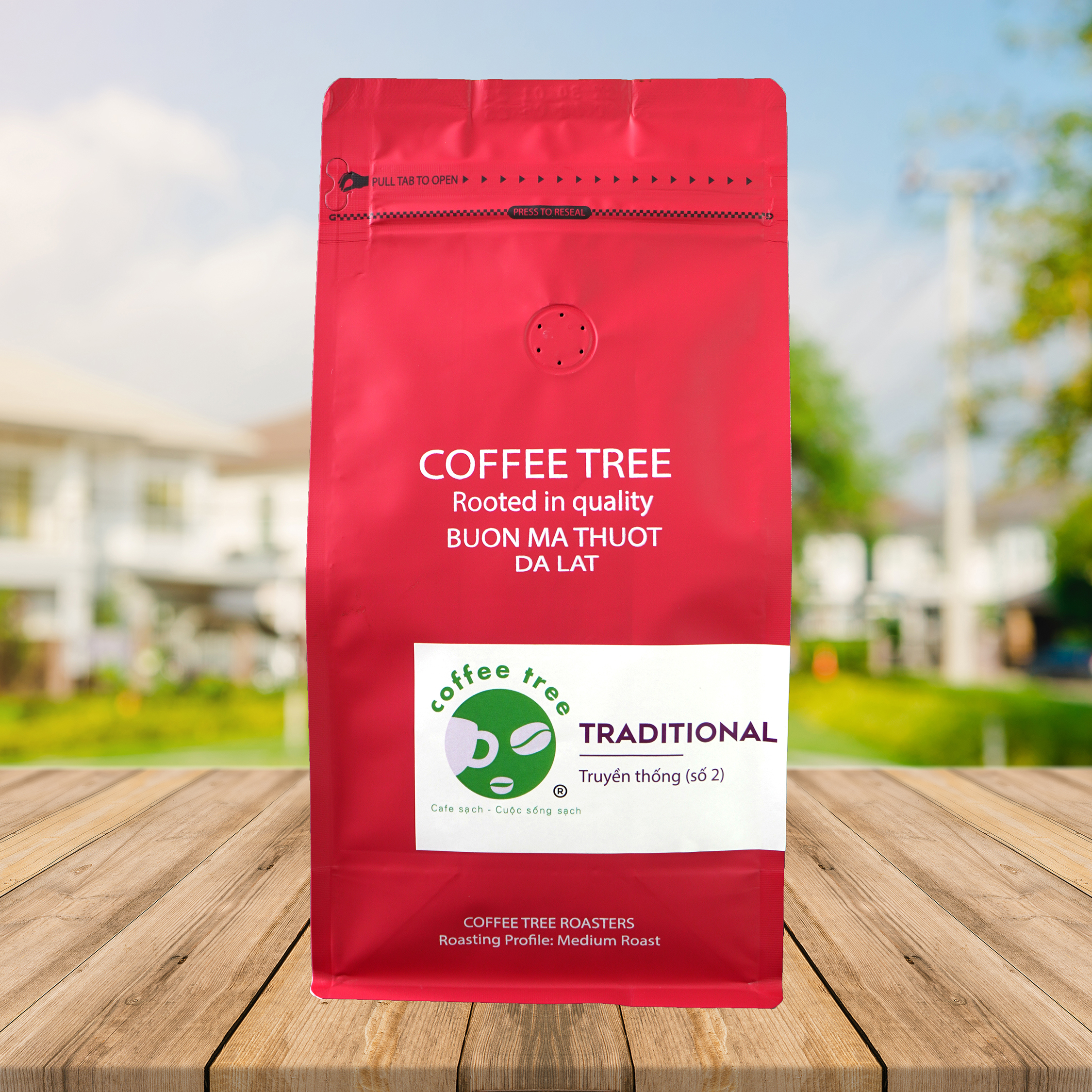 Cà phê bột 100% nguyên chất truyền thống số 2 (500gr) Coffee Tree gu vừa vị chuẩn truyền thống