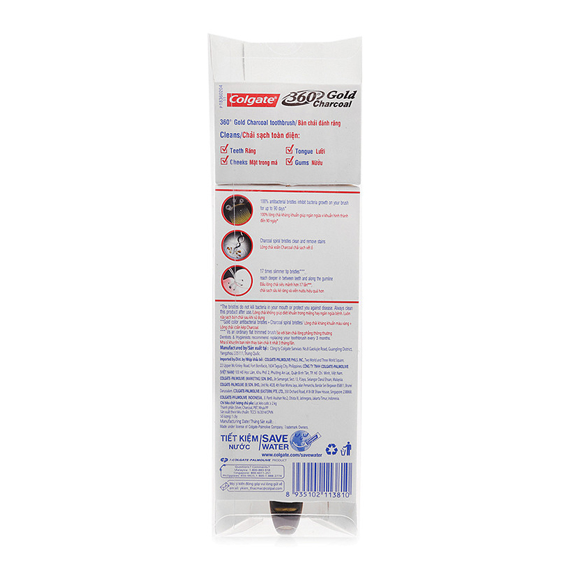 Bàn Chải Đánh Răng Colgate Slimsoft Charcoal Gold 4 cây