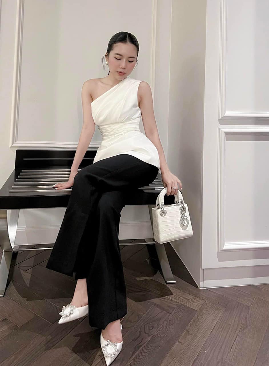 Áo peplum xếp ly eo lệch vai sang chảnh có 4 màu