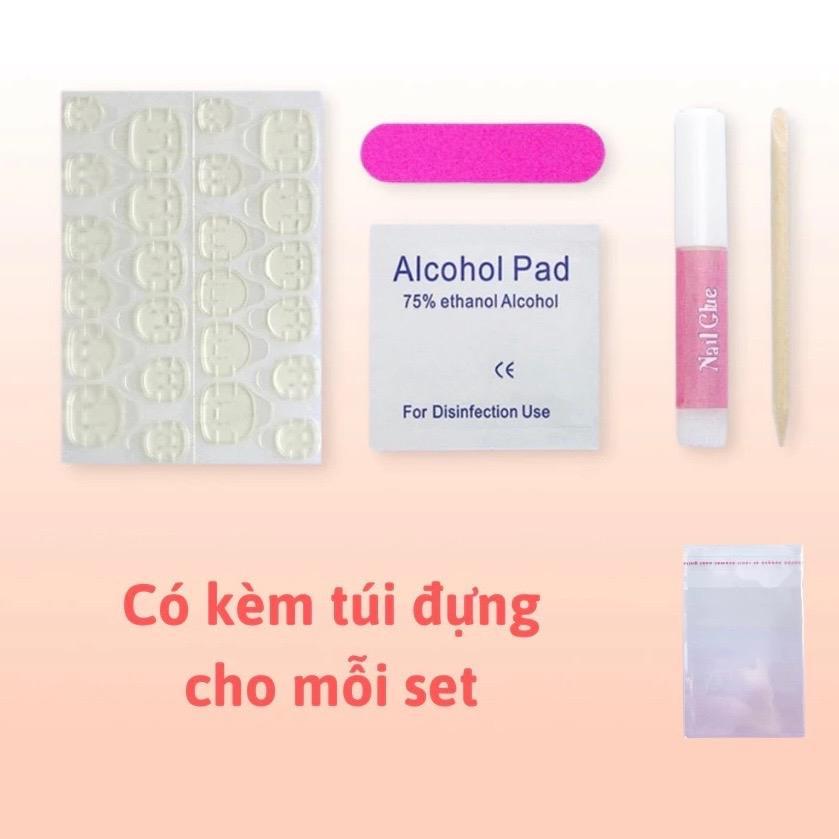 Combo Bộ Phụ Kiện Làm Nailbox Tiện Lợi Set Nhiều Món Miếng Dán, Dũa, Que Gỗ, Alcohol Lau Móng