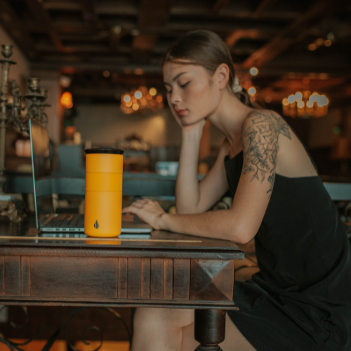 LY GIỮ NHIỆT ARTISAN ELEMENTAL MÀU VÀNG CAM , ĐẠT CHUẨN FDA HOA KỲ, AN TOÀN SỨC KHỎE, THÉP 304 KHÔNG GỈ, GIỮ NÓNG LẠNH