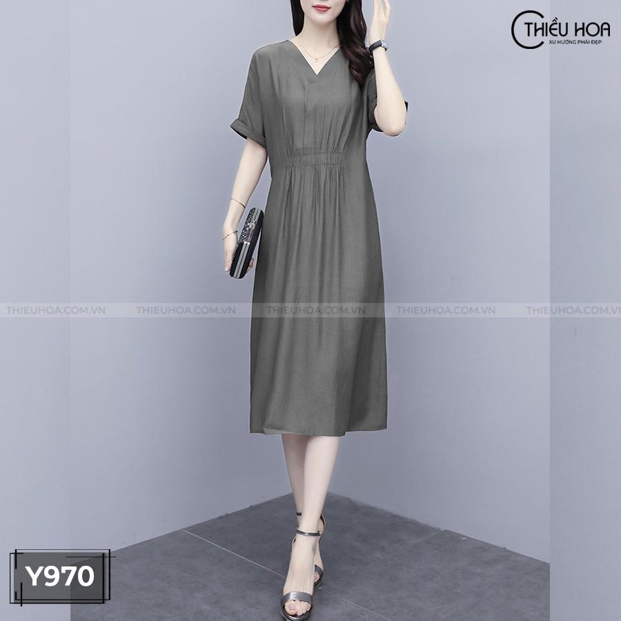 Đầm nữ cao cấp thiết kế sang trọng trẻ trung quý phái THIỀU HOA Y970