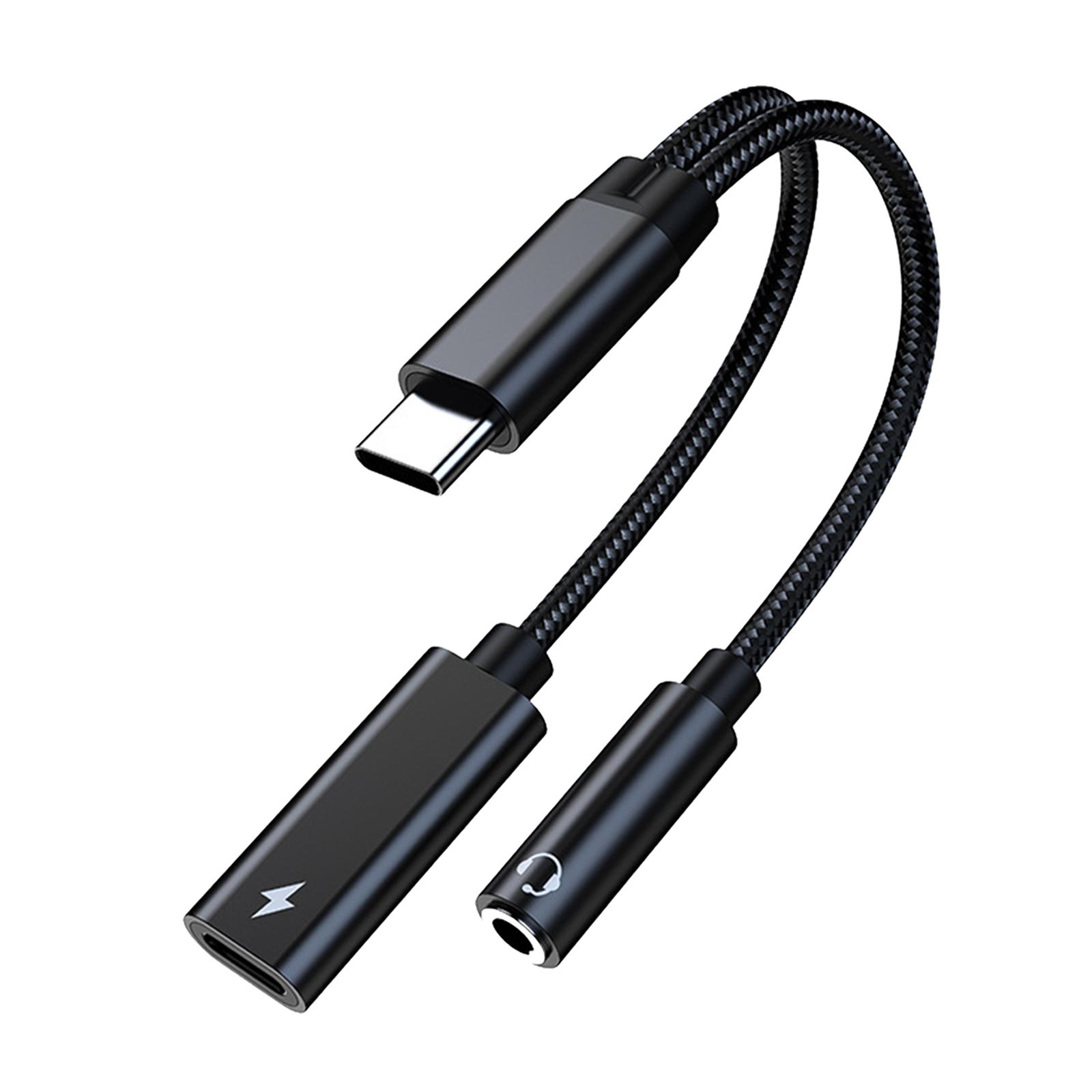 2 in 1 USB C to 3.5mm Audio Adapter,USB Type C to 3.5mm Headphone and Charger Adapter and Fast Charging Dongle Compatible with  S21 S20 S20+