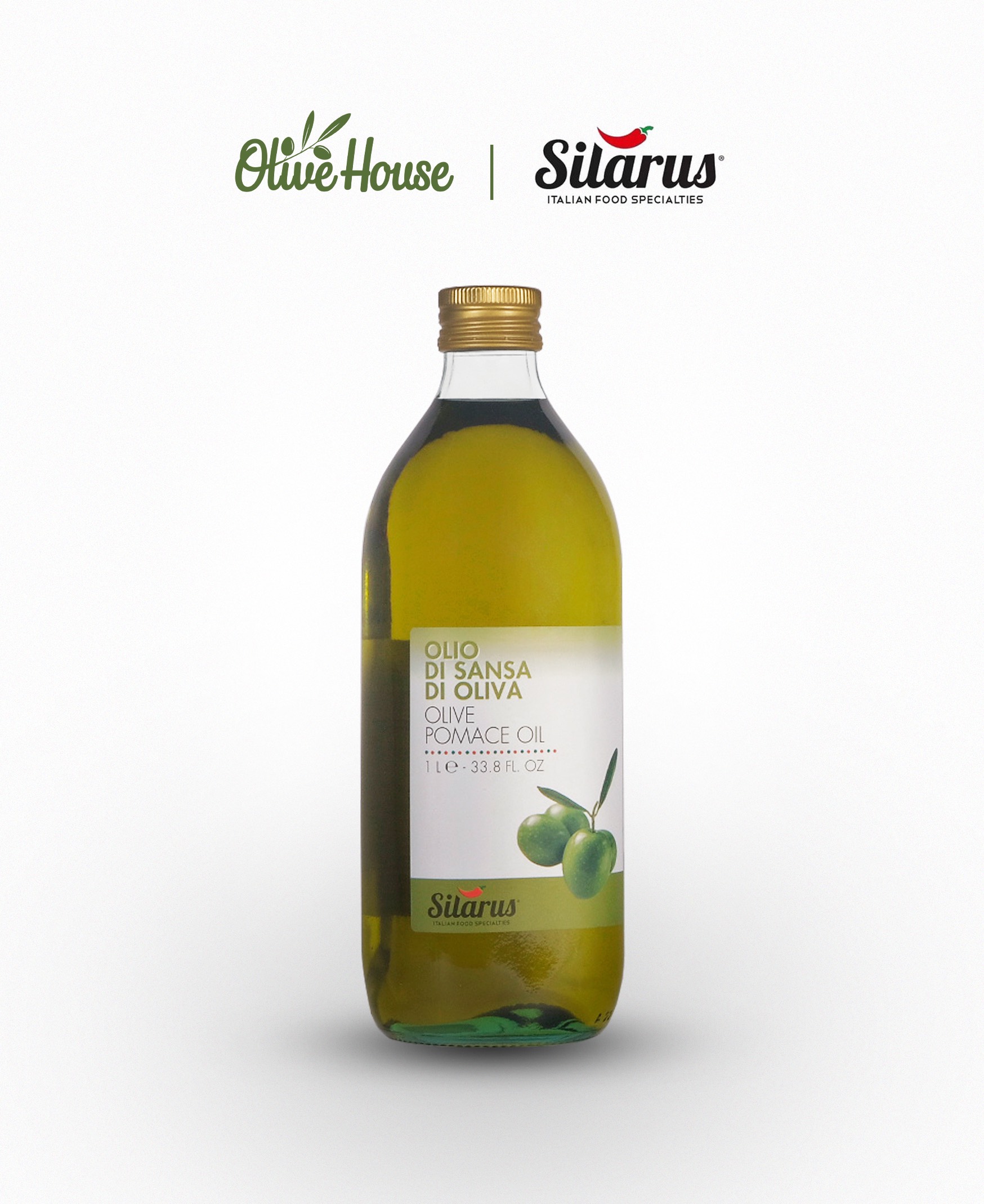 Dầu Olive Pomace Silarus 1L cao cấp, dùng chiên rán, nấu ăn, giảm chất béo có hại - thương hiệu Silarus nhập khẩu 100% từ Ý