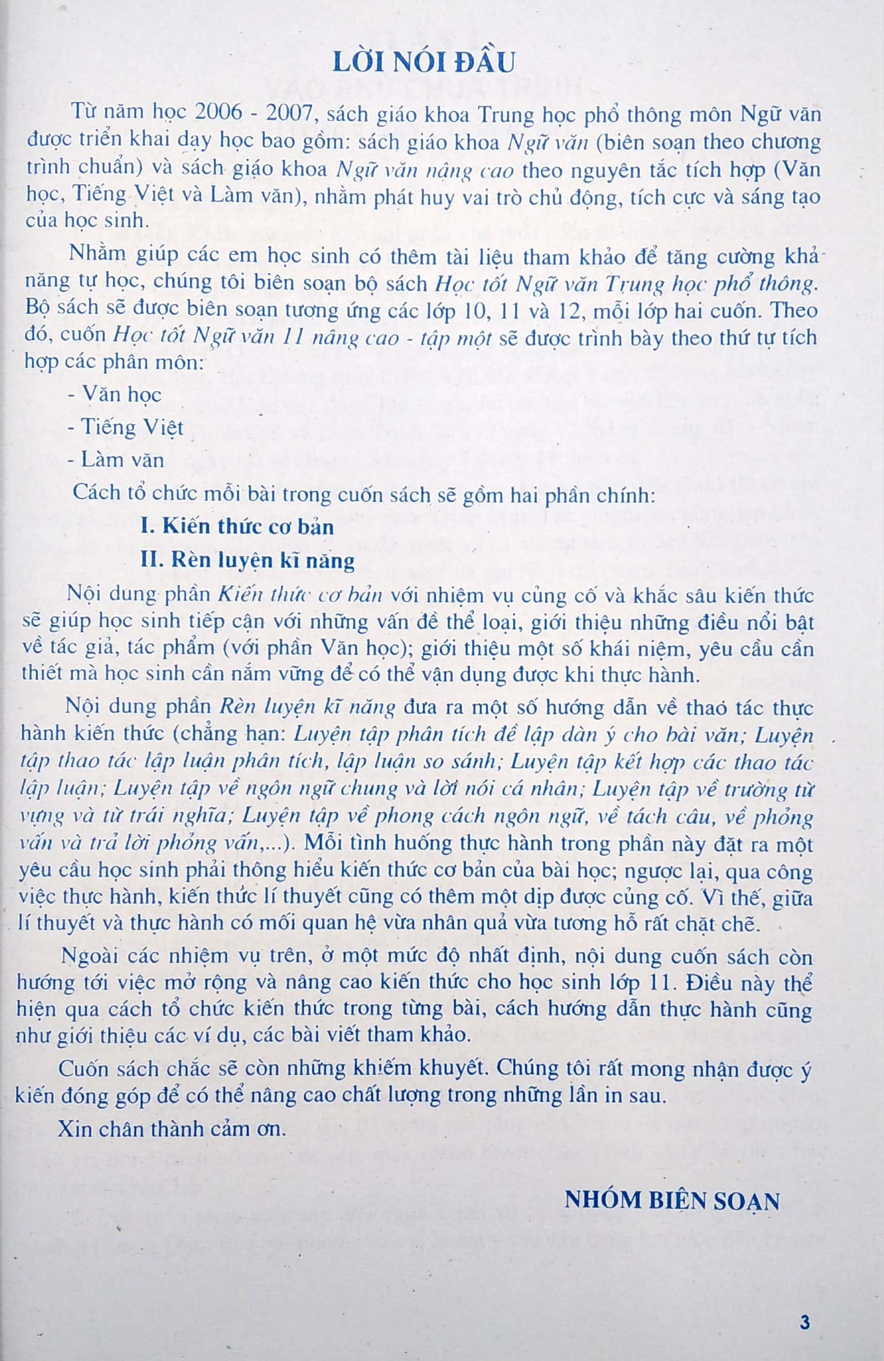 Học Tốt Ngữ Văn Lớp 11 (Tập 1) (Chương Trình Nâng Cao)
