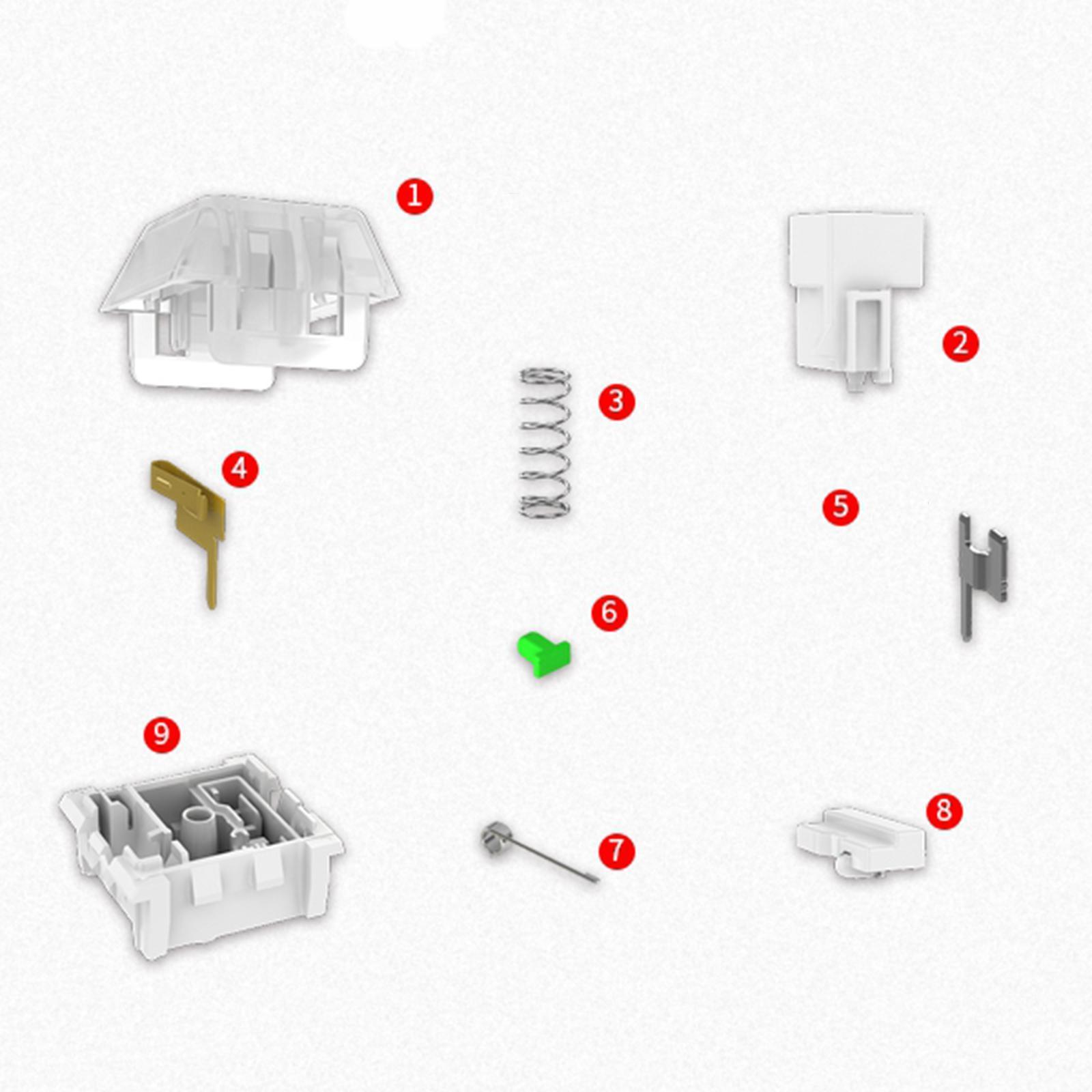 5x Pieces  Box Switches for Mechanical Gaming Keyboards 3 pins