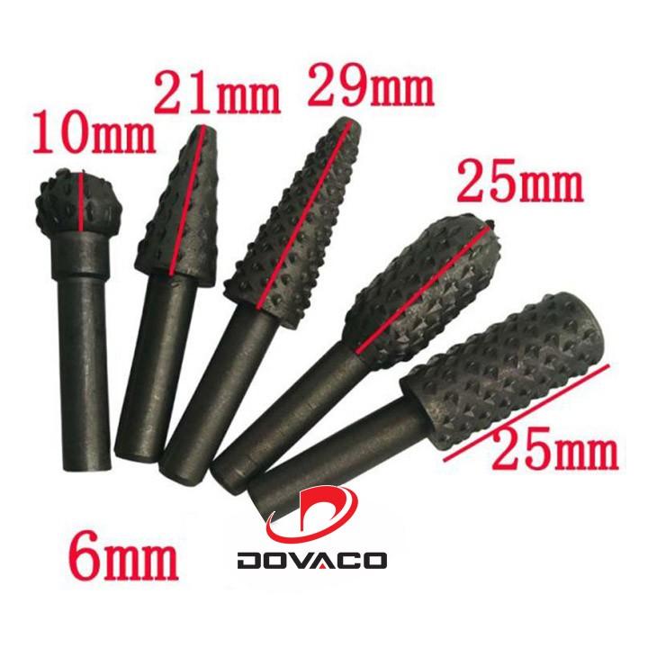 Bộ 5 mũi mài khoét rãnh gỗ, nhựa