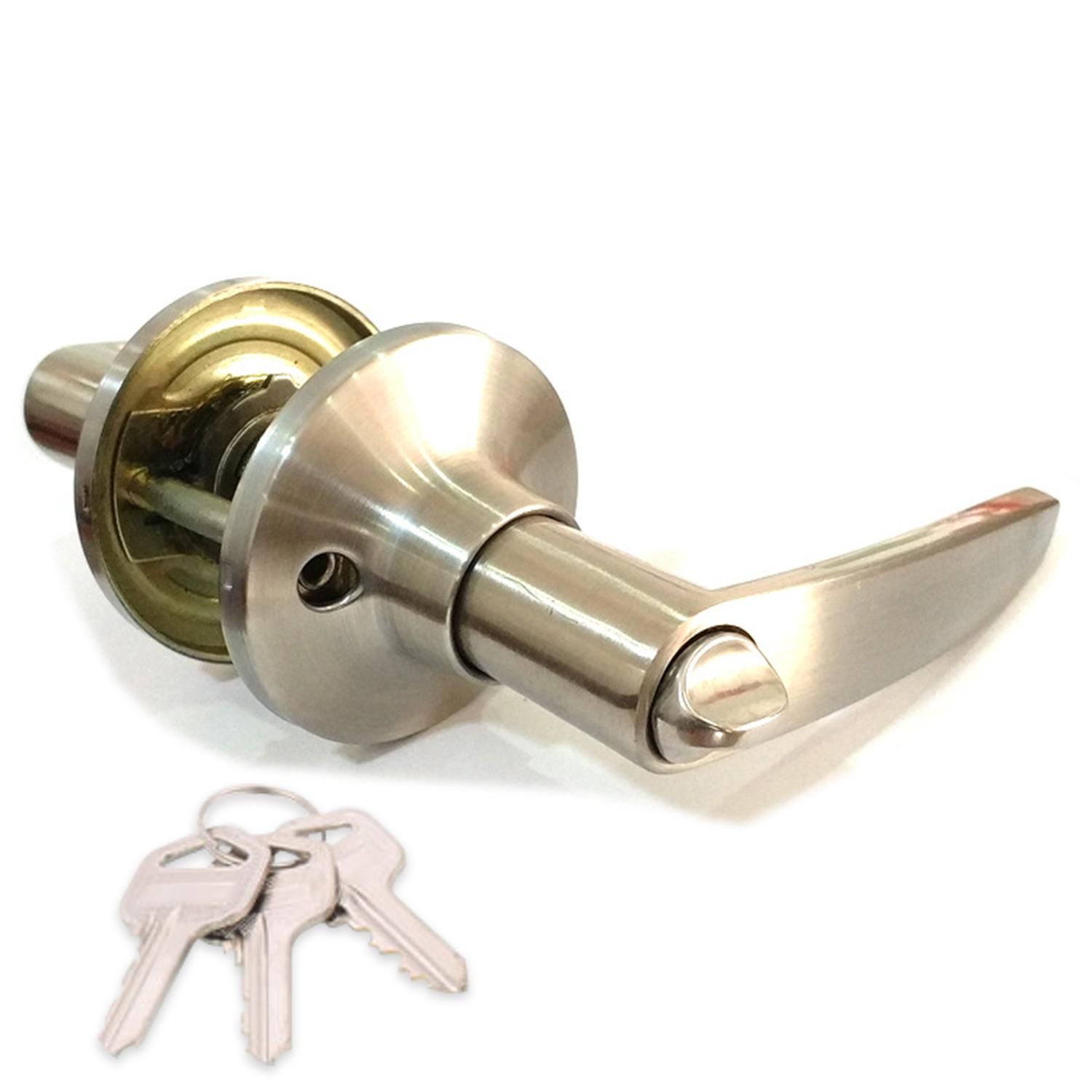 Tay nắm khóa cửa phòng ngủ với 3 chìa khóa bằng hợp kim kẽm thép không gỉ và vật liệu đồng