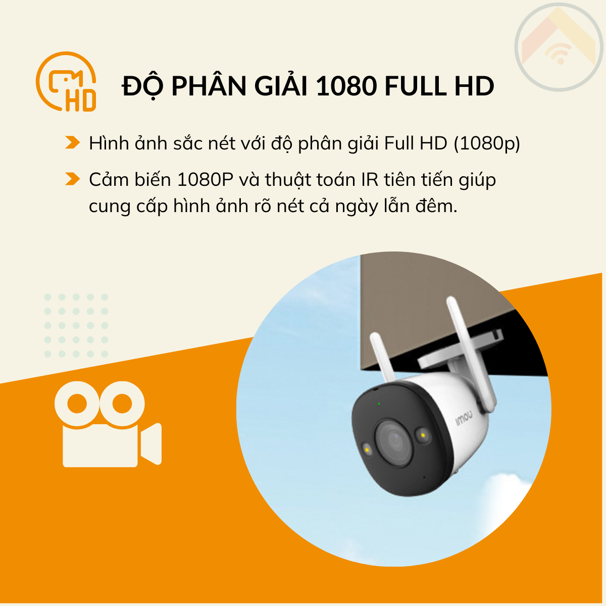 Hàng chính hãng Camera giám sát IMOU Bullet 2E-D F22FP kèm thẻ 32GB Wifi 2MP (1080P) H264 đàm thoại 2 chiều