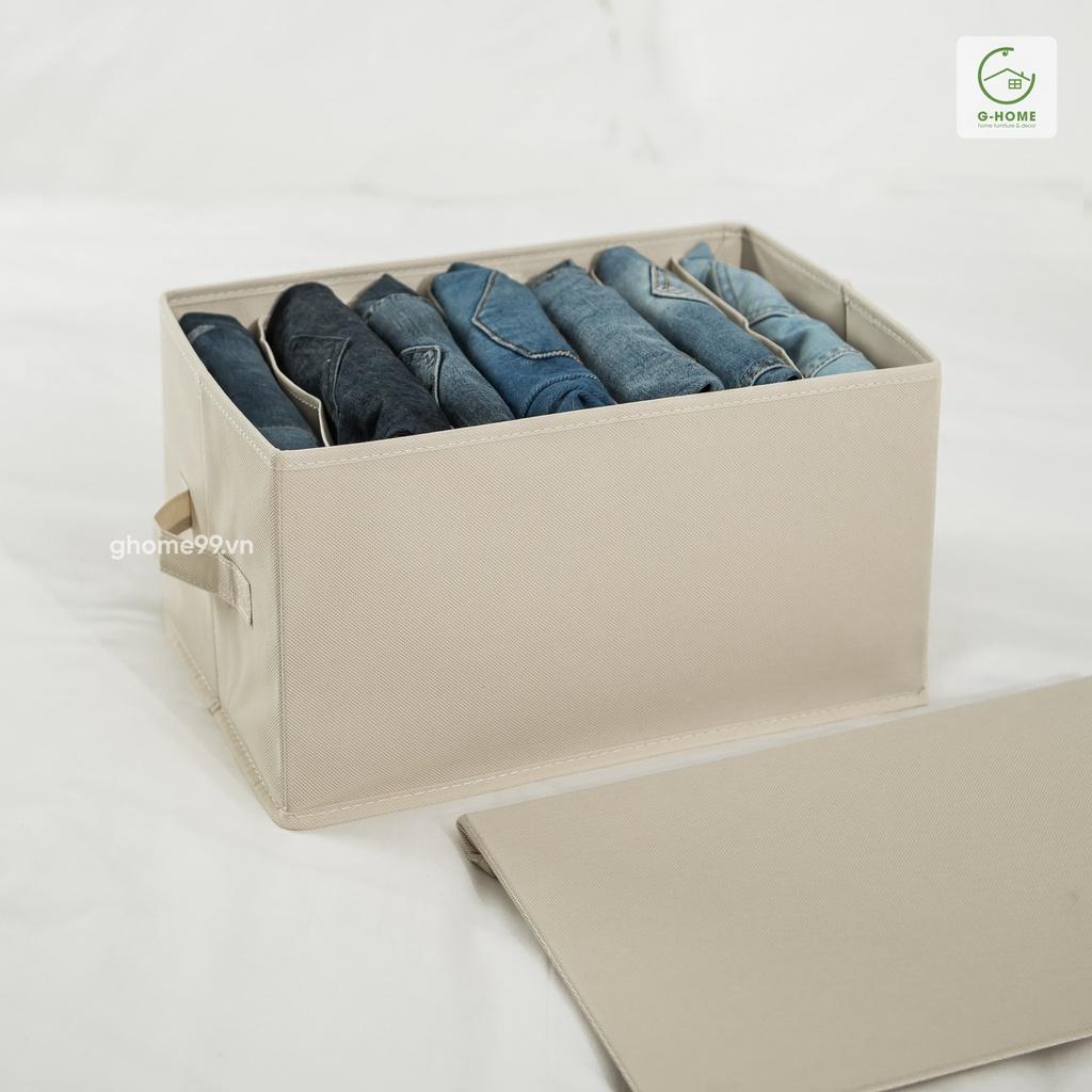 Thùng đựng đồ chia ngăn có nắp đậy, thùng vải đựng đồ thông minh đựng quần áo gọn gàng, ngăn nắp TV22M1