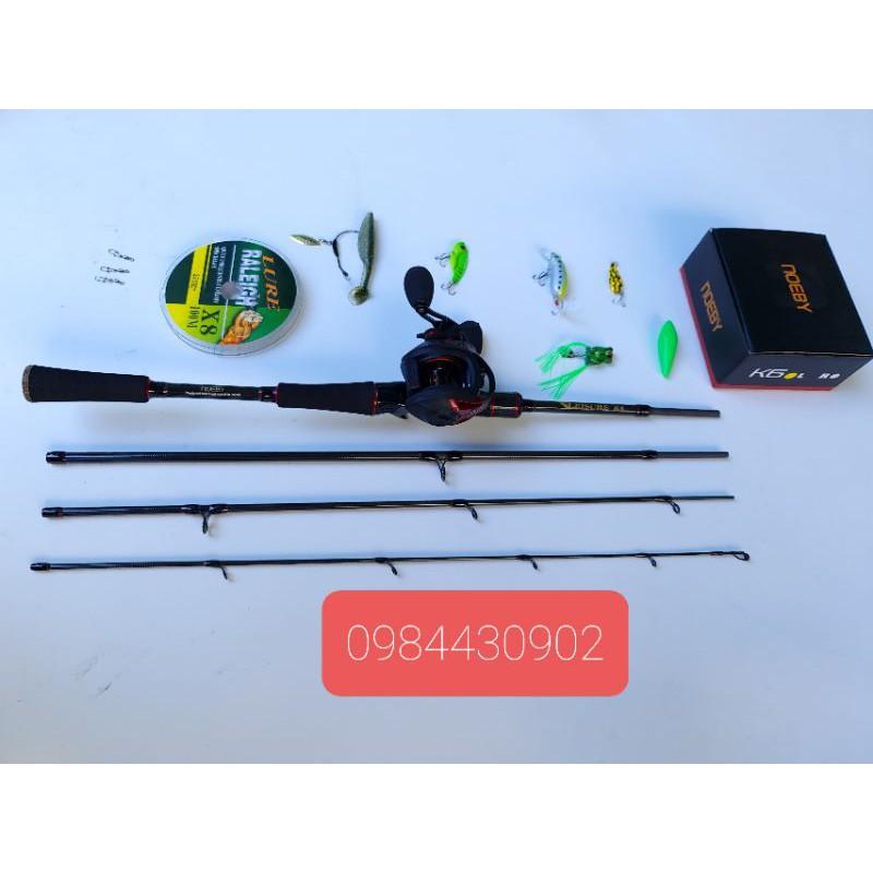 Bộ cần lure máy ngang noeby k4 và máy noeby k6