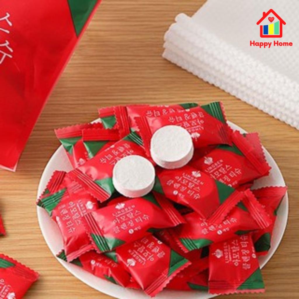Khăn giấy nén Hàn Quốc loại dày, cao cấp đi du lịch, công tác tiện dụng Happy Home