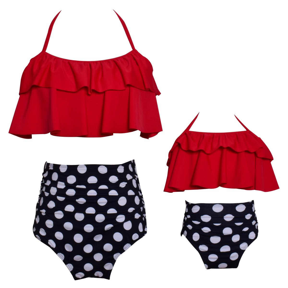 Phù Hợp Với Họ Mẹ Và Con Gái Bikini Bộ Đồ Bơi 2021 Đồ Bơi Nữ In Đồ Bơi Trẻ Em Kid Cho Bé Gái Đi Biển Đồ Bơi