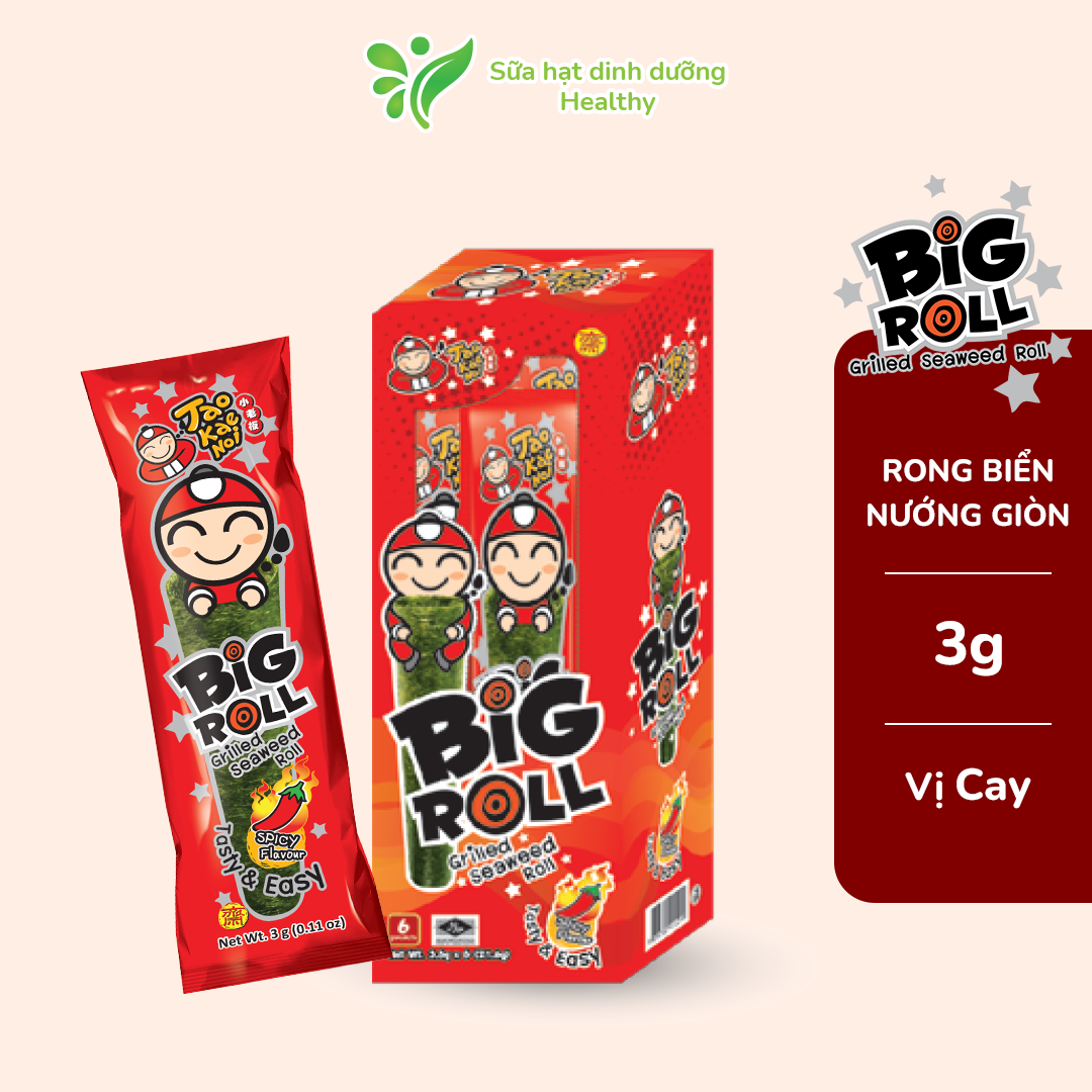 Combo 4 Hộp Snack Rong Biển Taokaenoi BIG ROLL - 6 Gói/ Hộp