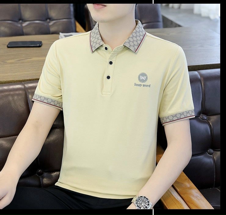 Áo Thun Nam, Áo Polo Nam Có Cổ Cotton Cao Cấp mẫu mới 2023 phối LOGO VIỀN TAY CỔ cực đẹp 2 màu sang trọng lịch lãm