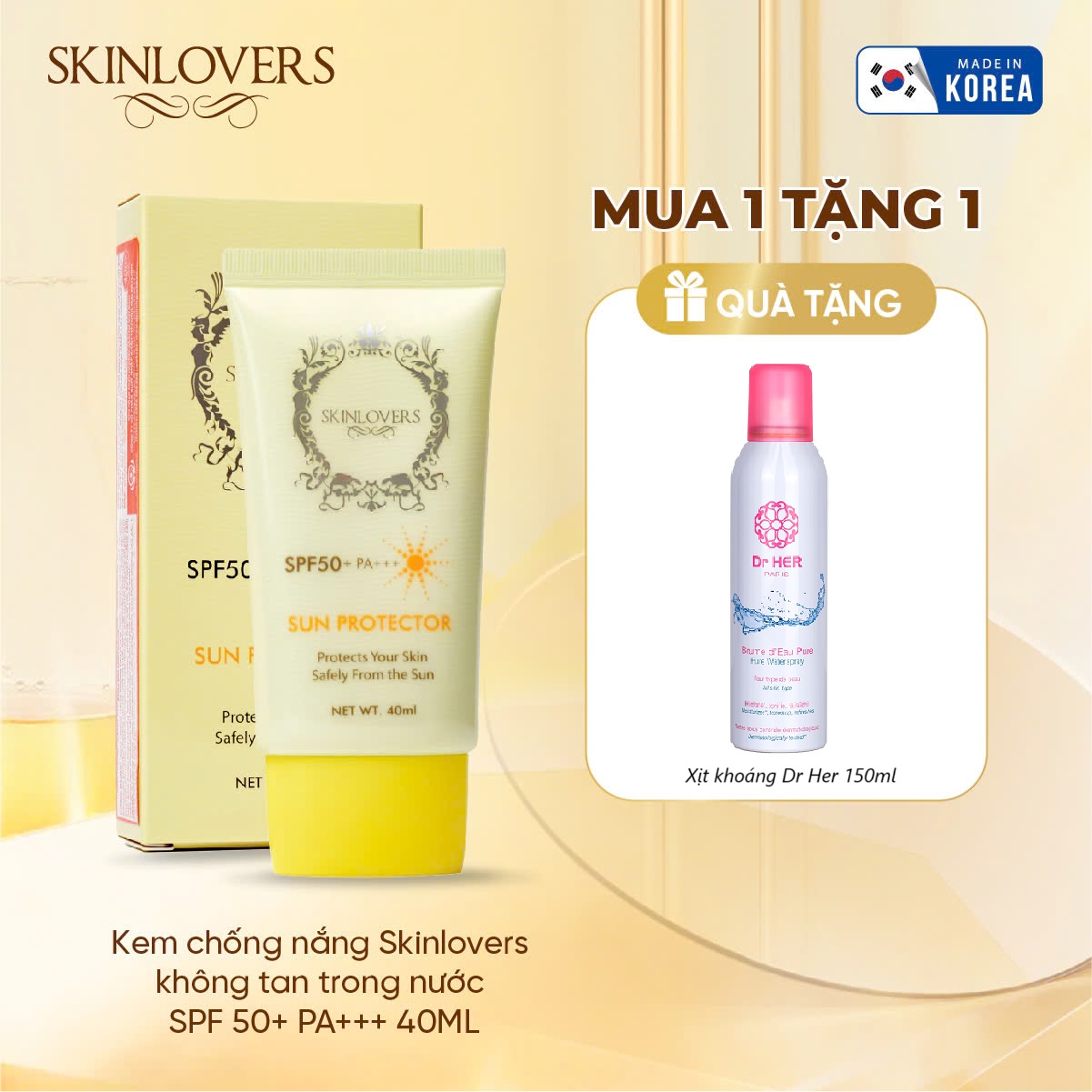 Kem Chống Nắng Không Tan Trong Nước Spf50 Skinlovers 40Ml - Sklv0150
