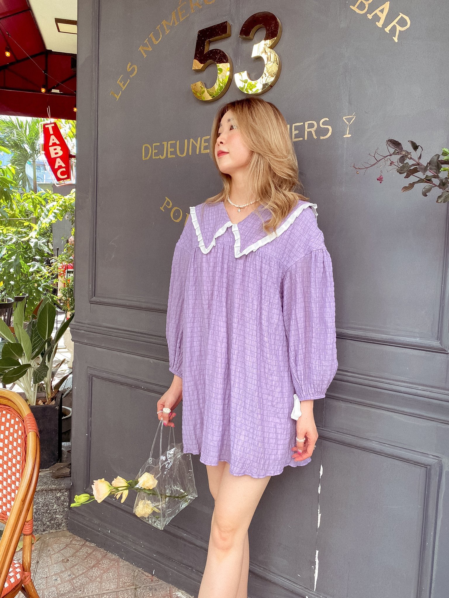 Đầm tím baby doll tay dài Bonbons Dress Gem Clothing SP060632