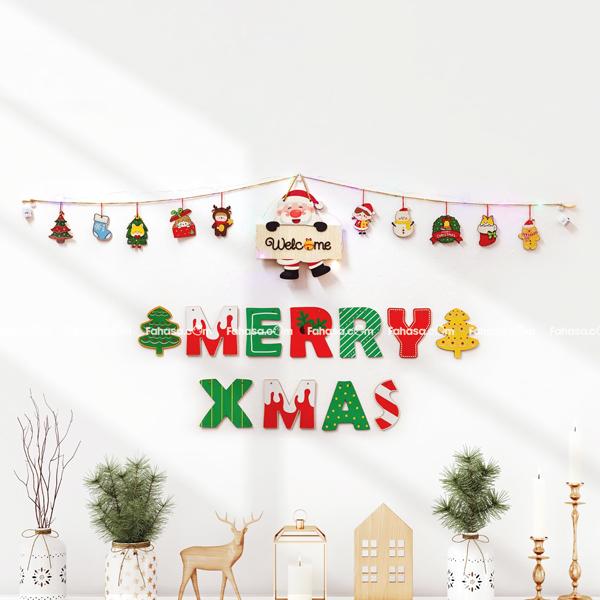 Dây Hình Gỗ Treo Tường Trang Trí Giáng Sinh - Bách Mộc - Welcome