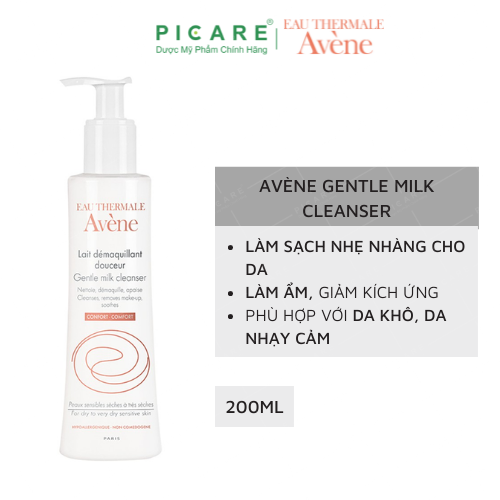 Sữa Tẩy Trang Dịu Nhẹ Dành Cho Da Khô Nhạy Cảm Avène Gentle Milk Cleanser A1AGC1 (200ml)