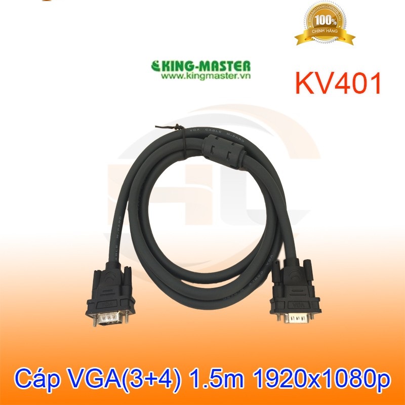 Cáp VGA to VGA Kingmaster 1.5m KV401 - Hàng nhập khẩu