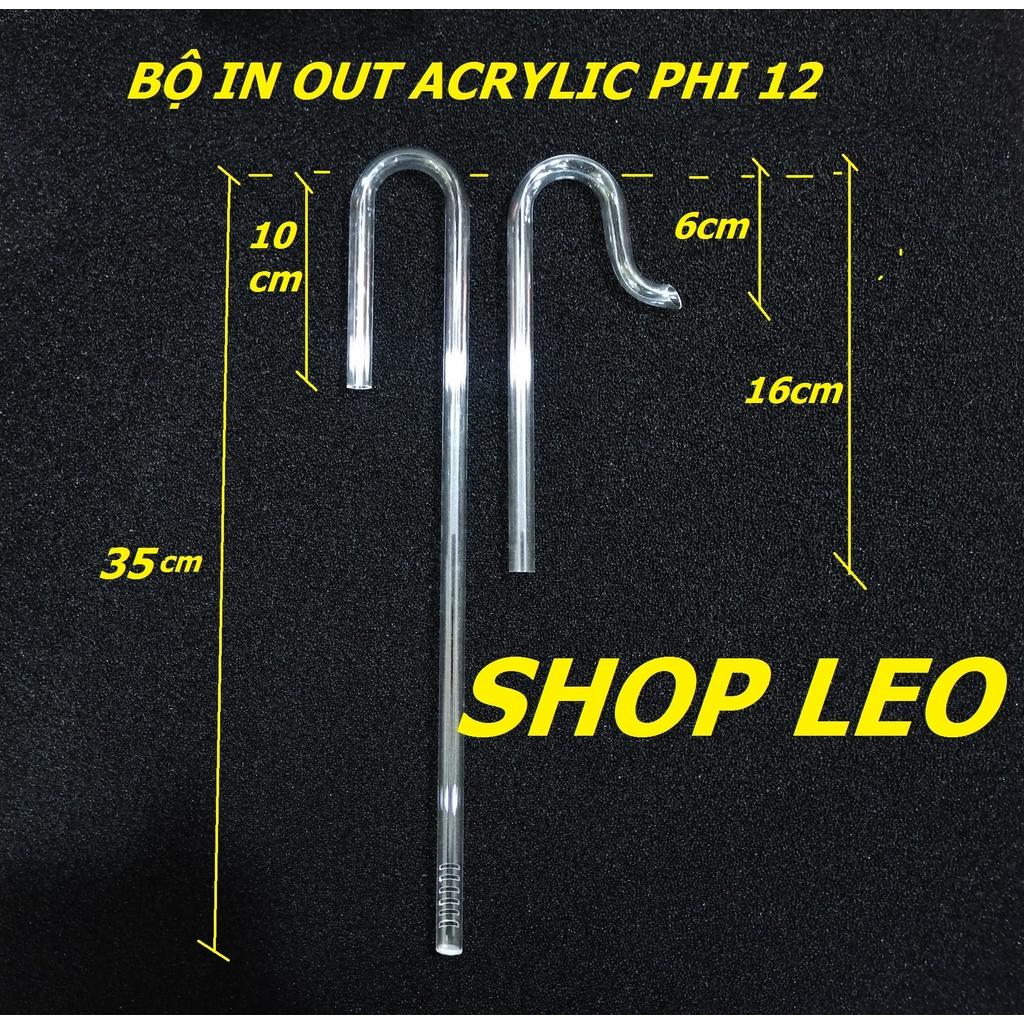 Bộ in out ACRYLIC Phi 12 - IN OUT cho bể thủy sinh - hồ cá cảnh - Phụ kiện lọc - ShopLeo
