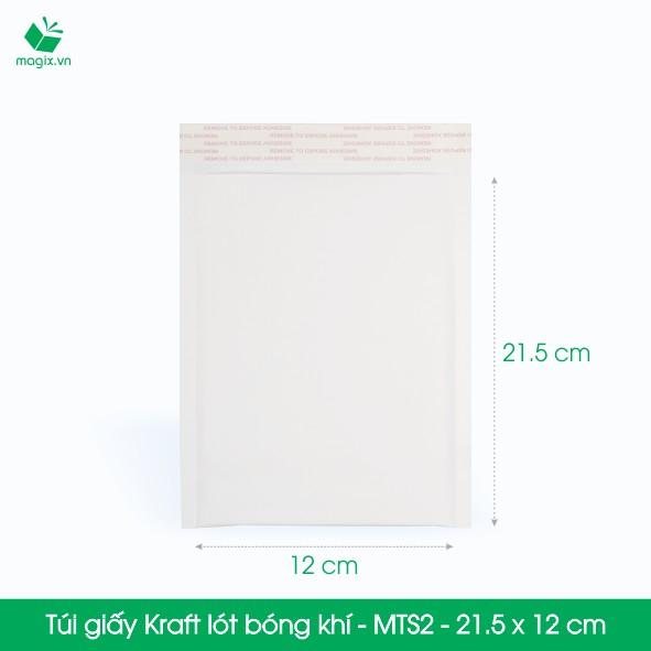 MTS2 - 21,5 x 12 cm - 25 Túi giấy Kraft bọc xốp hơi thay hộp carton