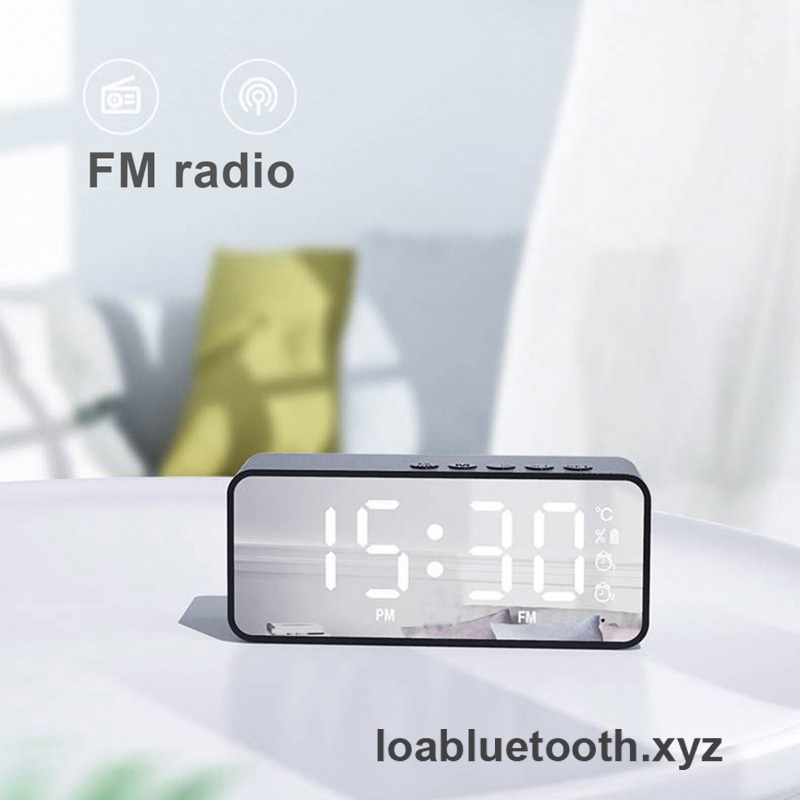 Loa bluetooth mini JM03 giá rẻ, bass mạnh, led hiển thị giờ kèm đồng hồ báo thức, âm thanh vòm 9D, pin 8 giờ