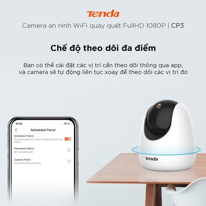 Camera IP wifi Tenda CP3 dùng cho gia đình - hàng chính hãng ( rõ hơn Ezviz C6N và Imou A22 )