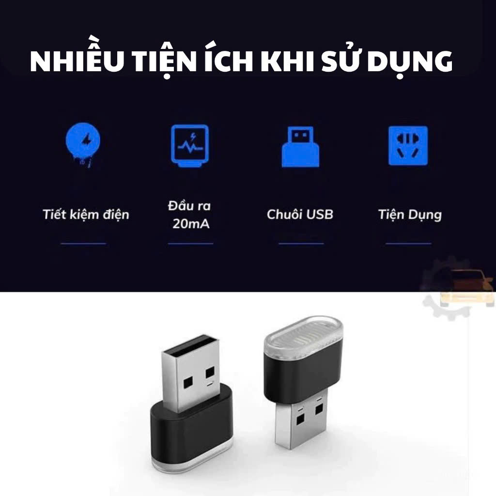 Đèn led usb led cắm vào xe oto Mini USB Xe Hơi MÀU TRẮNG PHỤ KIỆN NỘI THẤT KHÁC