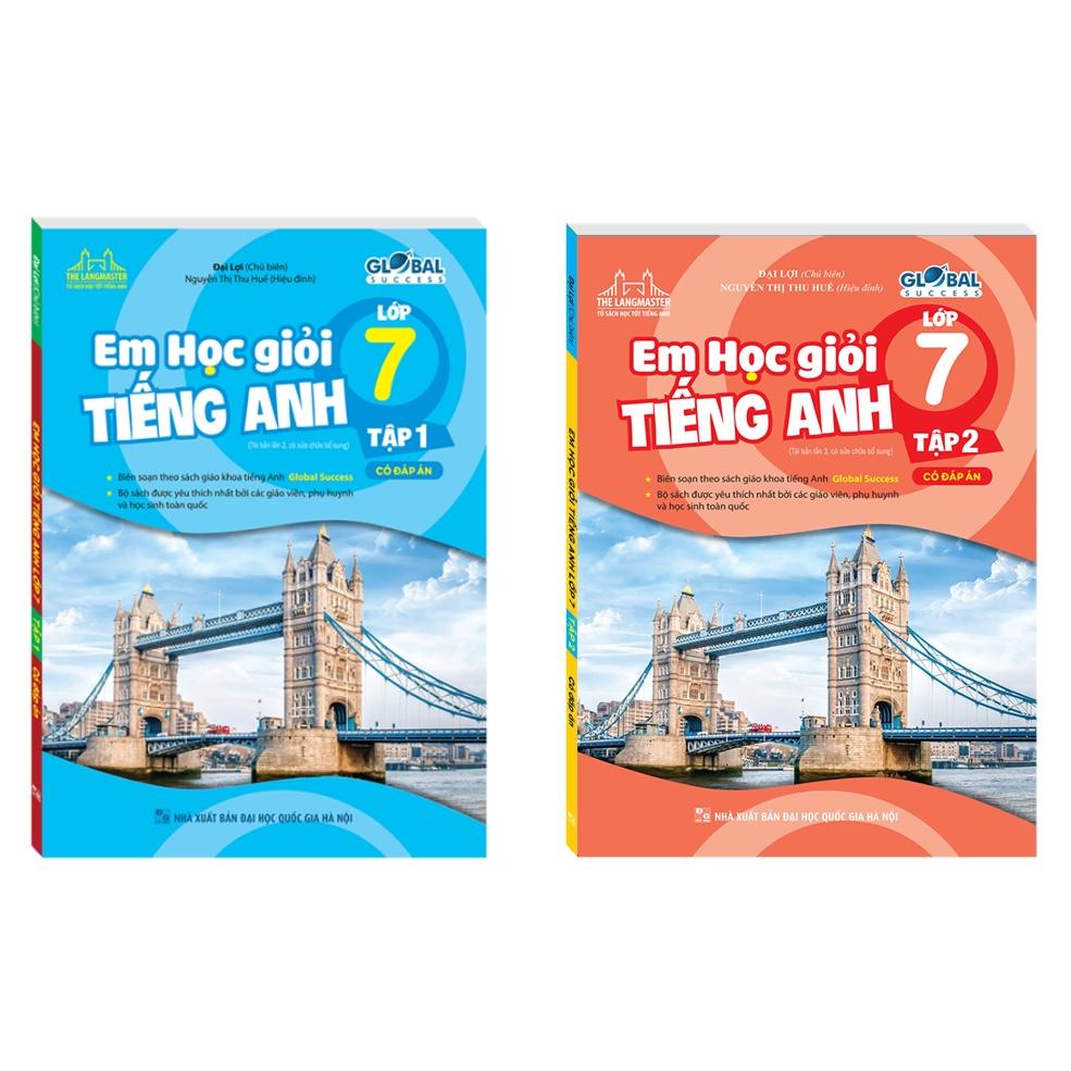 Sách - Combo GLOBAL SUCCESS - Em học giỏi tiếng anh lớp 7 Tập 1 + Tập 2 (có đáp án)