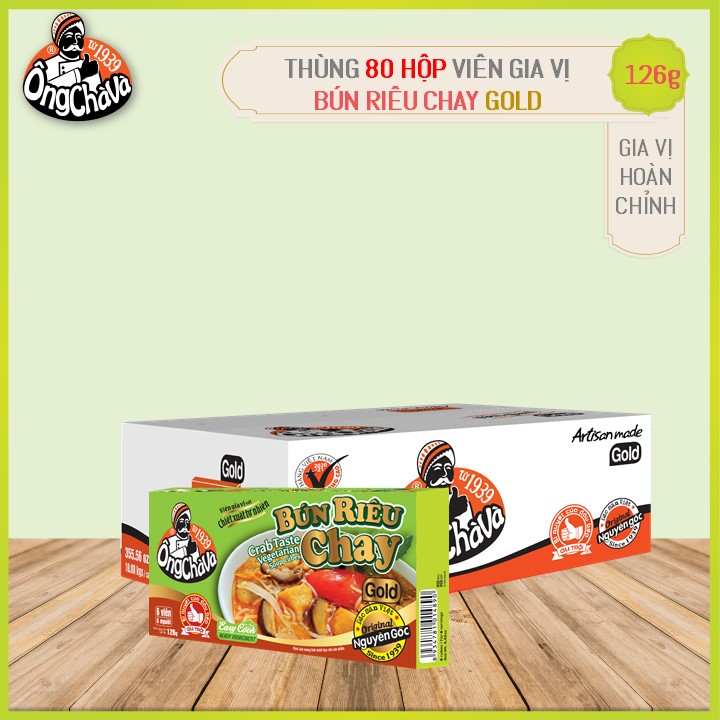 Thùng Viên Gia Vị Bún Riêu Chay Gold 126g Ông Chà Và 80 Hộp Siêu Tiết Kiệm Dễ Dùng Và Tiện Lợi Thích Hợp Cho Quán Ăn