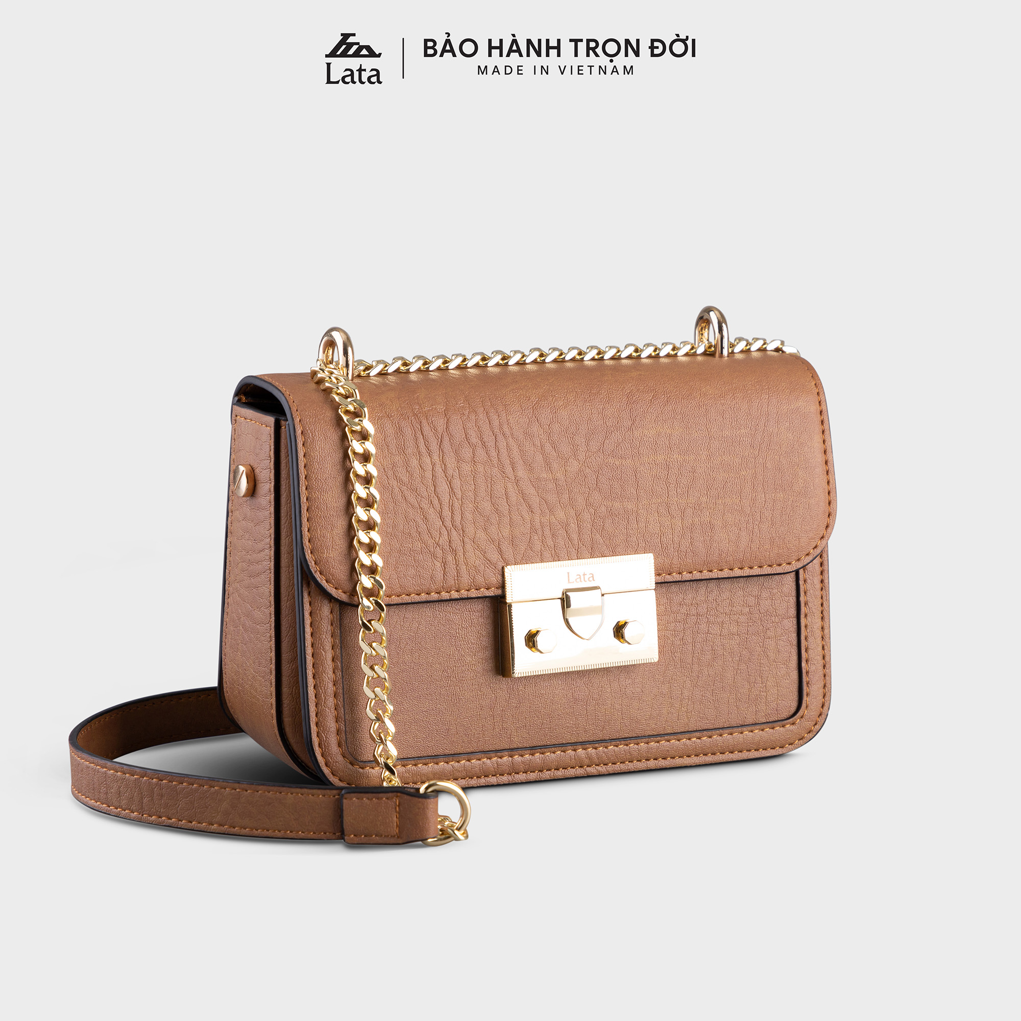 Túi Đeo Chéo Nữ Khóa Nhấn Lata Hn96 - Màu Bò Nhạt
