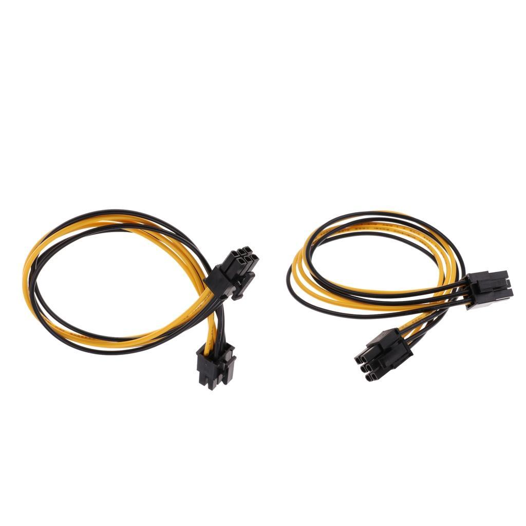 2 Pack of PCI-E 6pin Male to 6pin Male Power Extendion Splitter Cable PCIE PCI Express