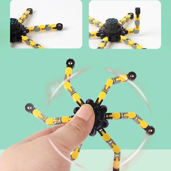 Hình ảnh Spiner Spinner Robot Kim Loại 6 Cánh Cao Cấp Con Quay Vô Cực Thần Tốc Ma Thuật Manh Nhất Gấp Gọn Để Bàn Giá rẻ