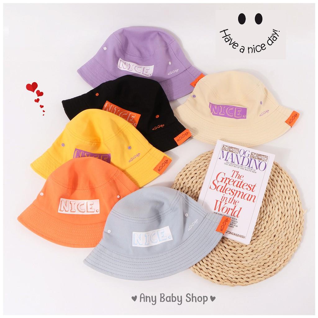 Hình ảnh Mũ nón Bucket thời trang chữ NICE 6 màu cho bé trai và bé gái siêu cute hột me -hàng có sẵn  
