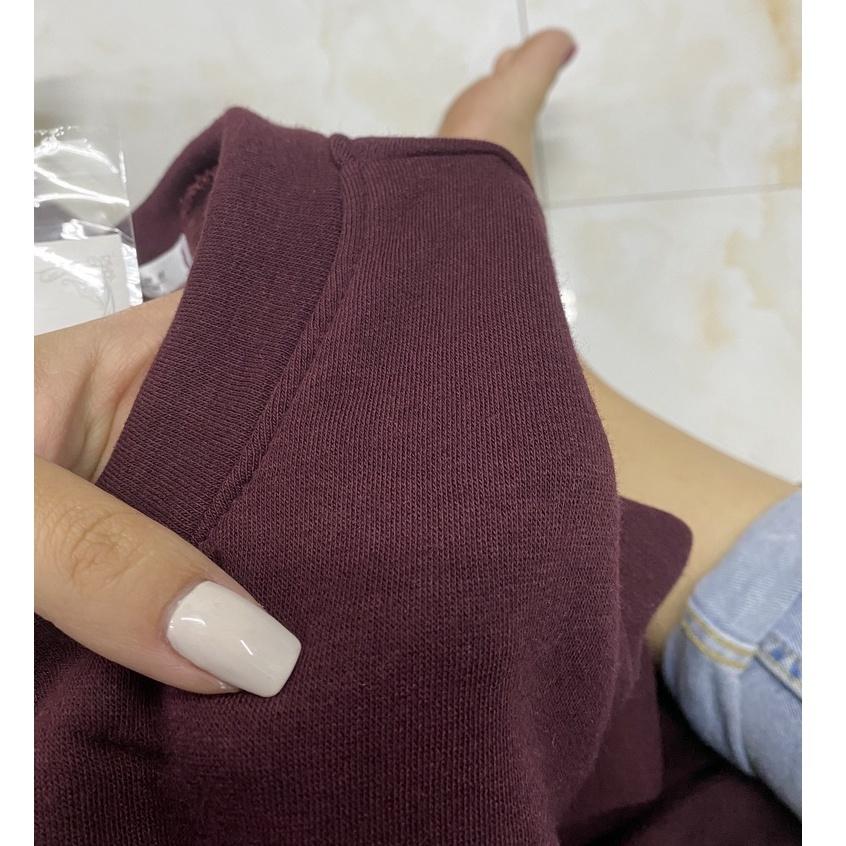 Set Nỉ STR Nữ Bộ thu đông, áo sweater tay bồng phối quần dài nhung tăm form rộng trẻ trung cá tính Ulzzang