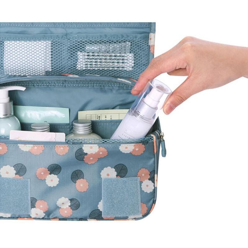 Túi Đựng Mỹ Phẩm & Dụng Cụ Vệ Sinh Cá Nhân Du Lịch Màu Xanh Có Móc Treo