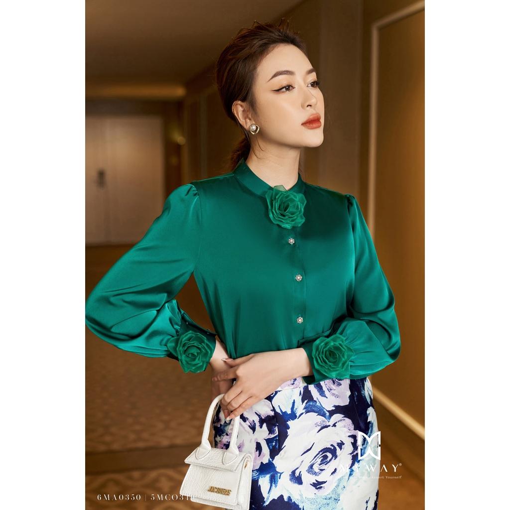 Áo Sơ Mi Nữ Lụa MY WAY Đính Hoa Sang Trọng 6MA0350