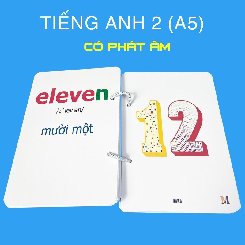 Flashcard tiếng Anh Lớp 2 BGD khổ lớn A5, có phát âm, hình ảnh và màu sắc sinh động