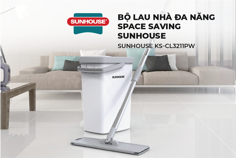 Bộ lau nhà đa năng Space Saving Sunhouse KS-CL3211PW