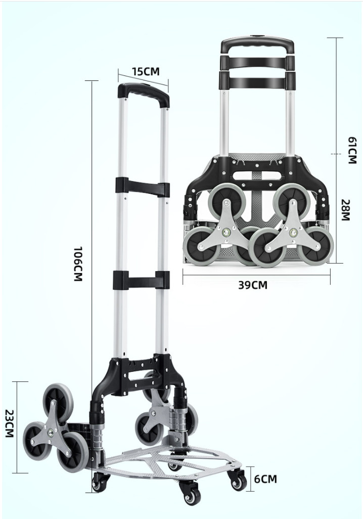 Xe kéo 3 Bánh xếp thép chịu lực tải 150kg