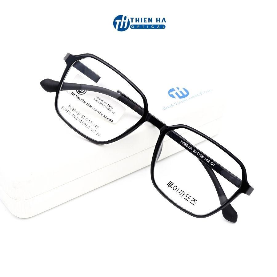 Gọng kính nam THIÊN HÀ OPTICAL dáng vuông chất liệu nhựa ultem dẻo nhẹ nam nữ unisex màu cơ bản TH07637