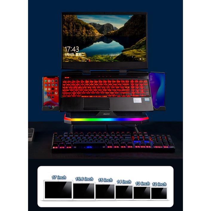 Giá Đỡ Laptop LLANO Đa Năng Đèn LED RGB Dành Cho Dân Văn Phòng Và Game Thủ