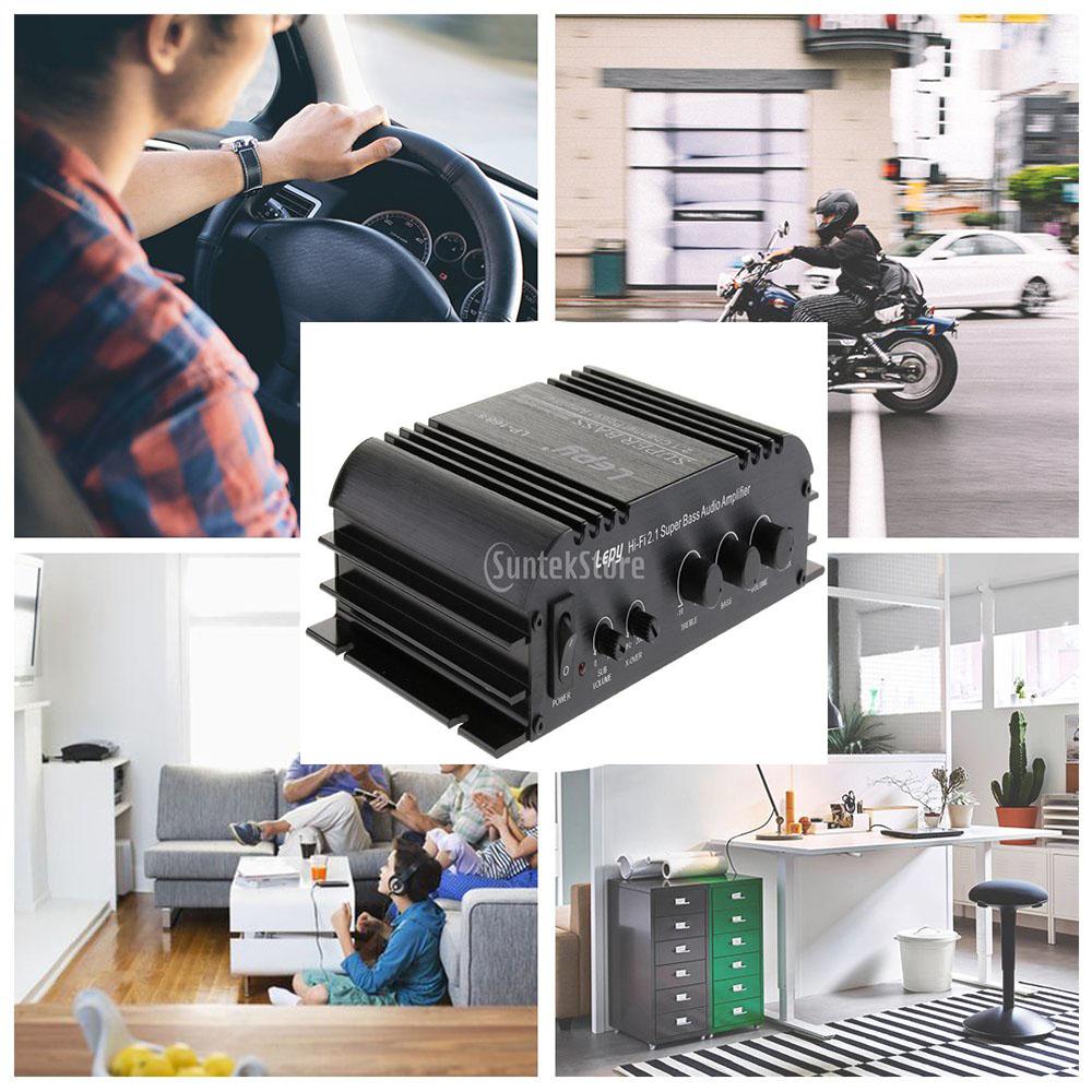 Mini 2x45W Hi-Fi Amplifier Home Audio Stereo Power Bass Music Streaming Amp