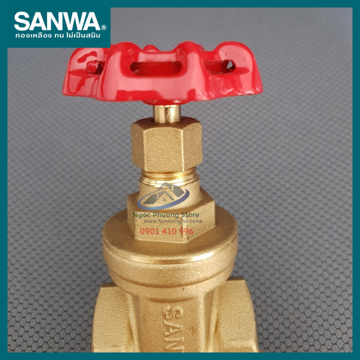 Van cửa đồng, van khóa nước SANWA THÁI LAN 21mm, 27mm, 34mm có hóa đơn VAT
