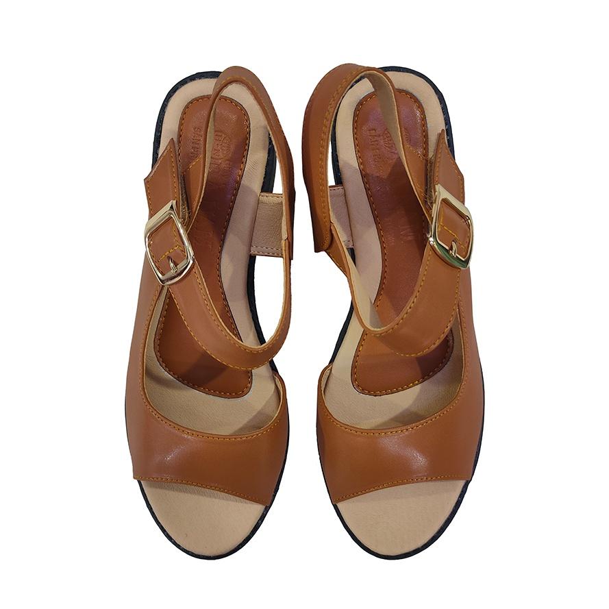 Giày Sandal Nữ Cao Gót TiTi ĐÔ Da Bò Thật Cao Cấp DNU2133a