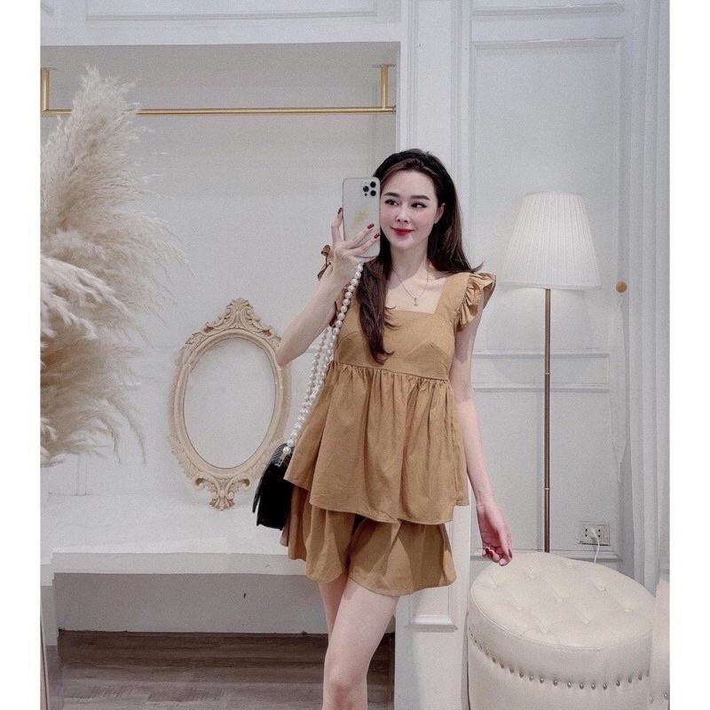 Set đồ nữ đi chơi, đồ bộ nữ babydoll, bộ cánh tiên cộc tay quần giả váy sang chảnh xinh đẹp thời trang hot trend BO002