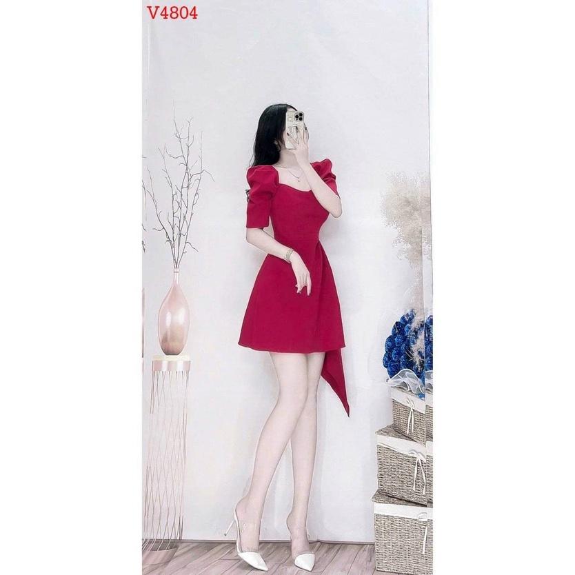 Đầm Ôm Body Phối Bèo Hông Nữ Tính  Chất Vải Umi Co Dãn Thoáng Mát