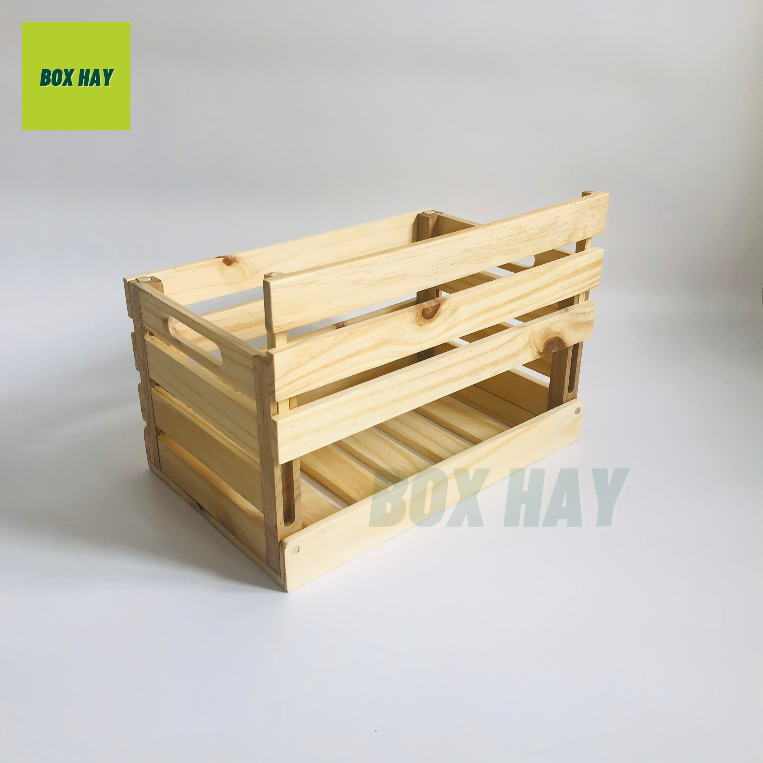 Thùng Gỗ Pallet, Thùng Gỗ Đa Năng Lắp Ráp, Hộp Khay Gỗ Pallet Decor Làm Đôn Chậu Gỗ, Bàn Trà, Thùng Đựng Đồ Chơi